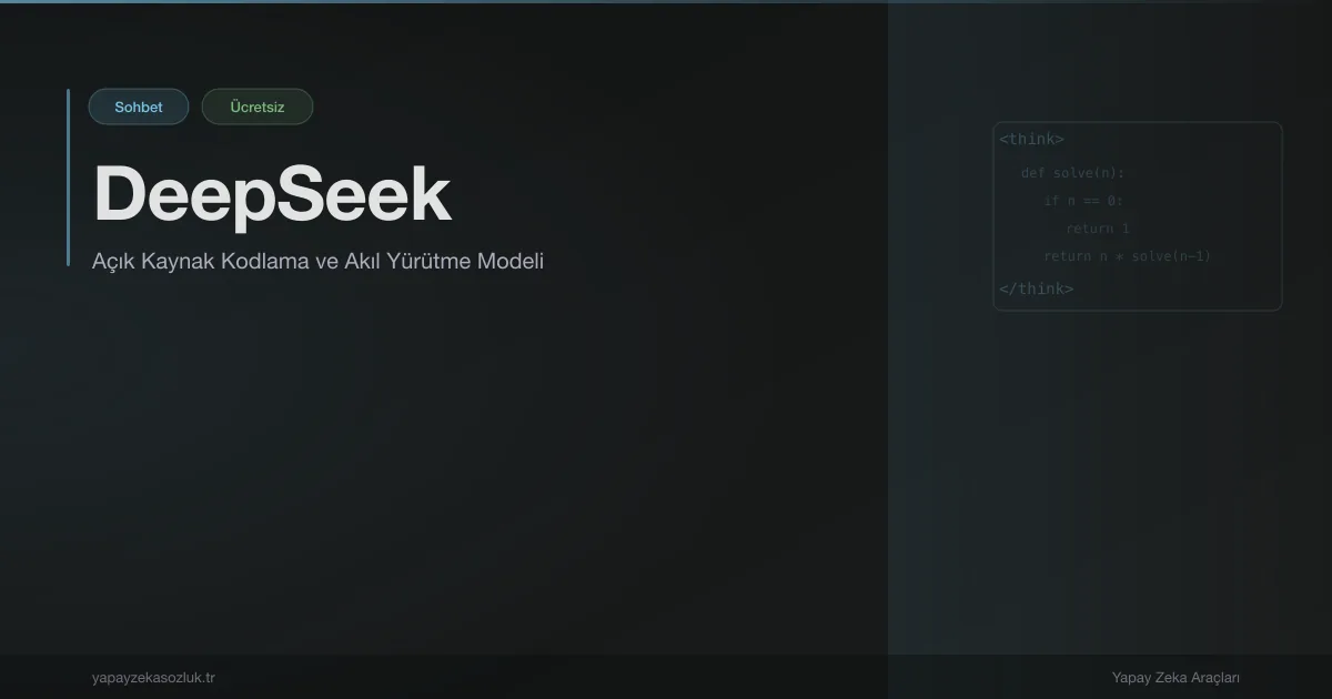 DeepSeek — açık kaynak yapay zeka modeli hero görseli
