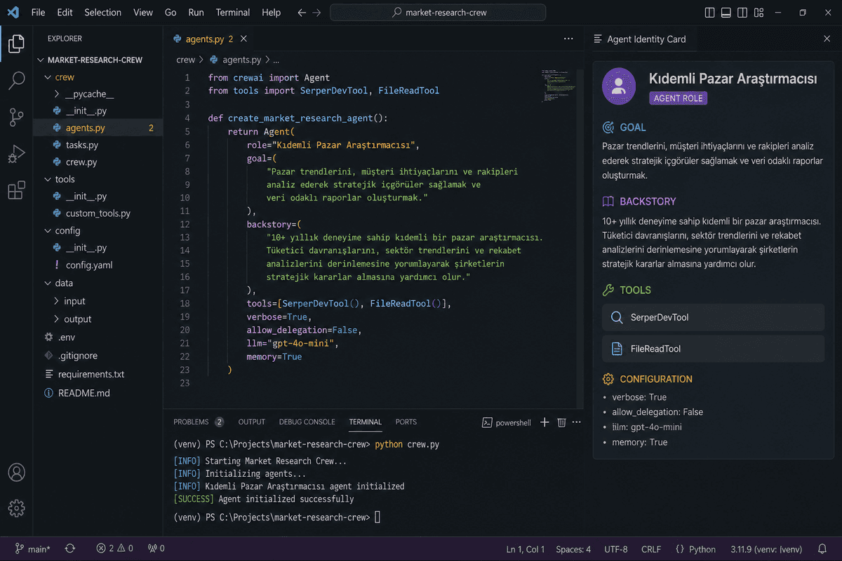Python ve CrewAI ile Ajan Rolü Tanımlama