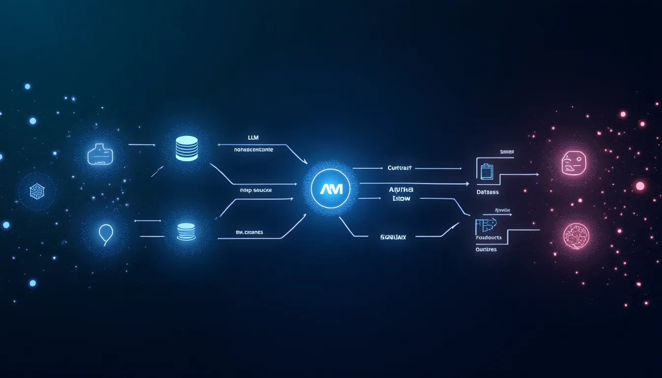 Agentic RAG mimari diyagramı: merkezi LLM agent'ın vektör veritabanları, web araması ve API'larla plan-retrieve-evaluate-synthesize döngüsü