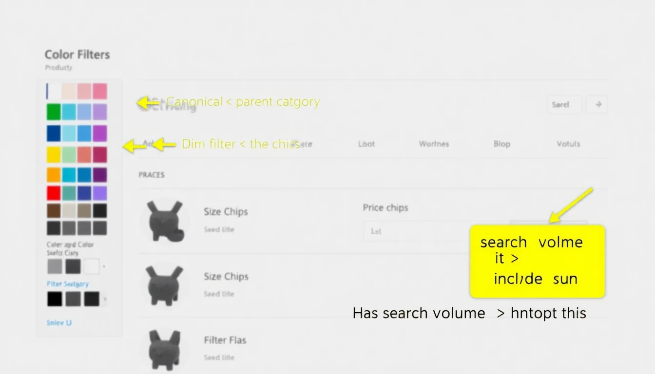 E-ticaret filtre paneli: sayfa için canonical kararı, indeksli filtre vurgusu, gri kombinasyonların yönlendirilmesi