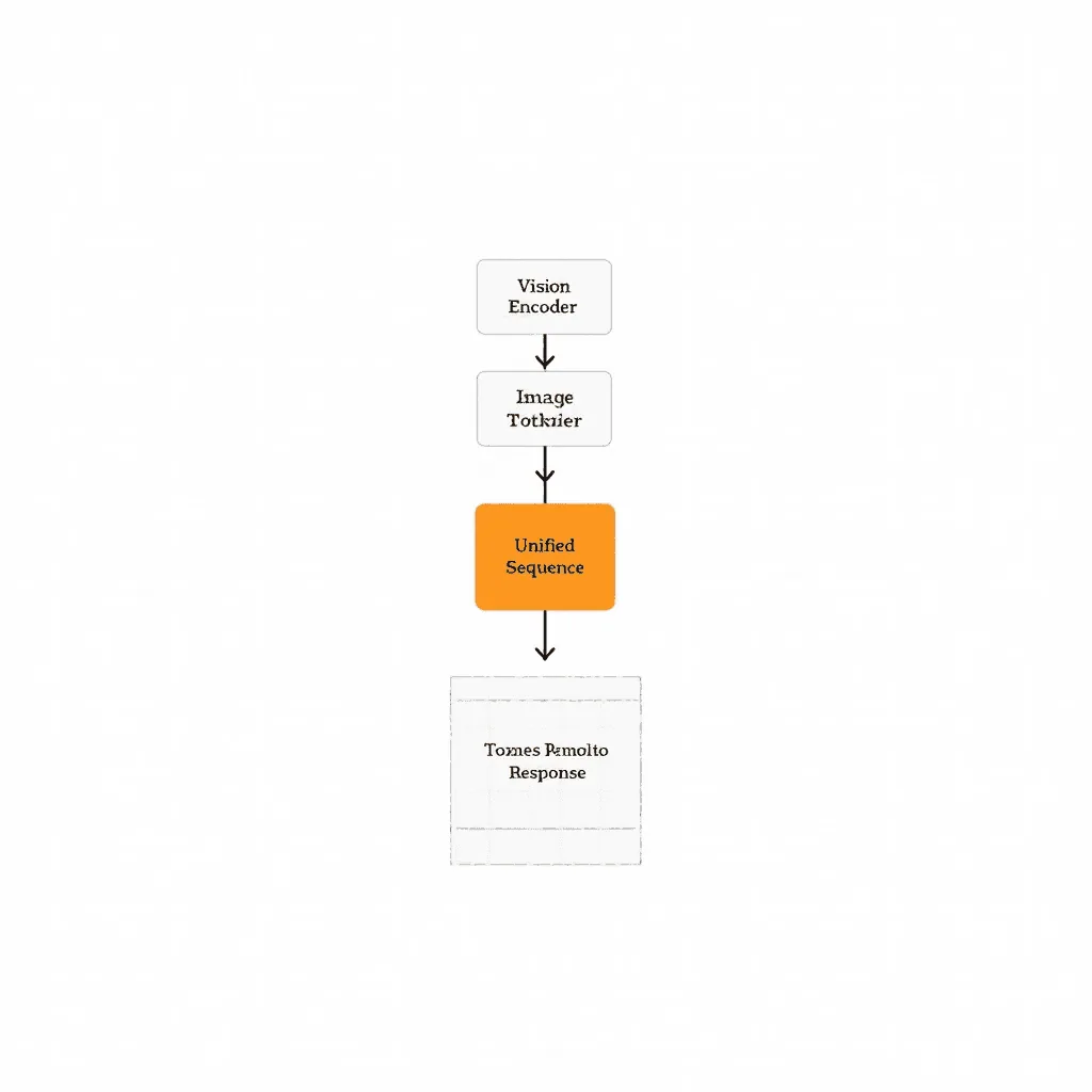 Early fusion mimarisi: Vision Encoder, Audio Encoder ve Tokenizer çıktıları tek bir dizide birleşerek Transformer'a giriyor