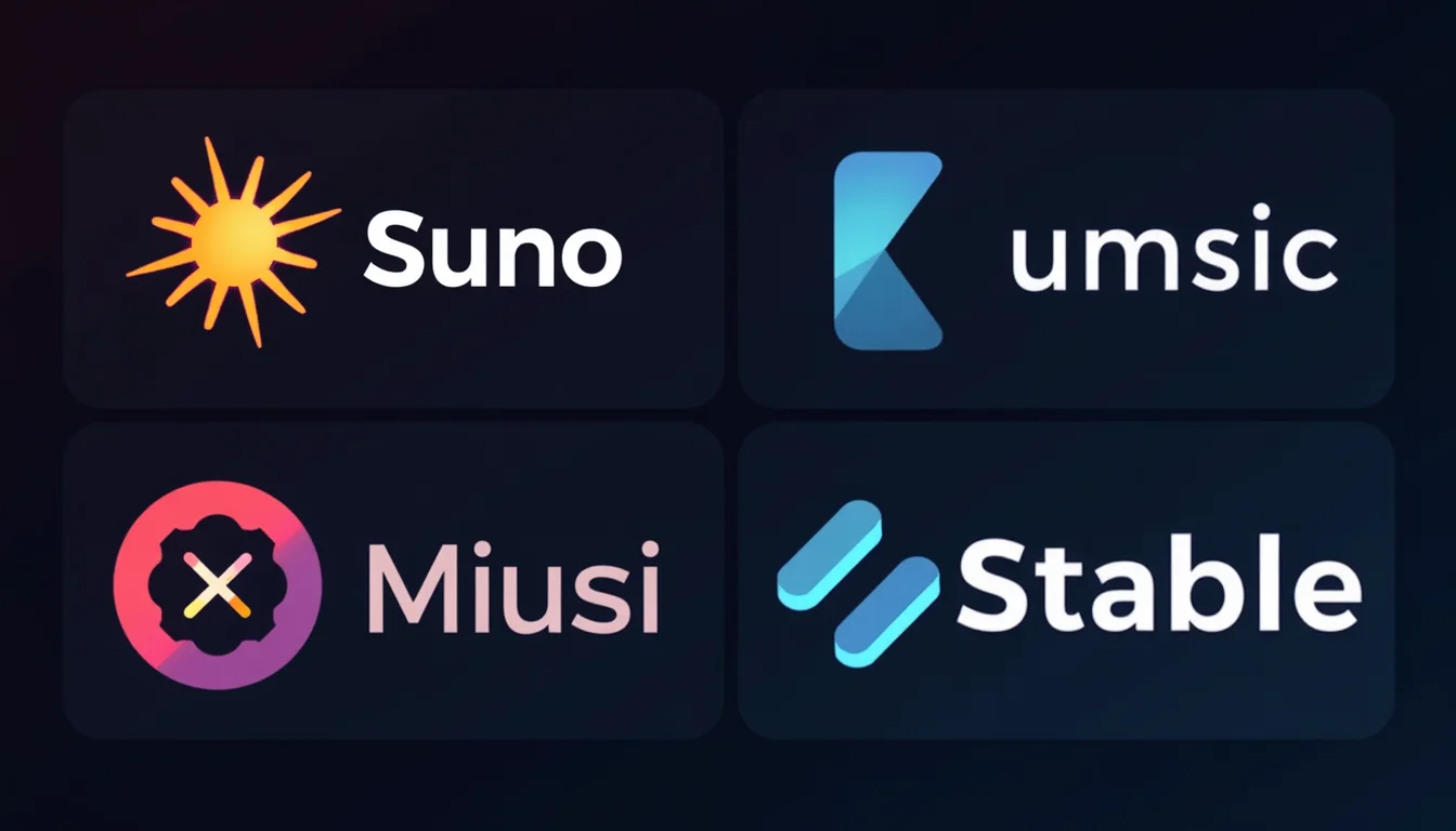 Dört AI müzik aracı karşılaştırması — Suno, Udio, Kling Music ve Stable Audio